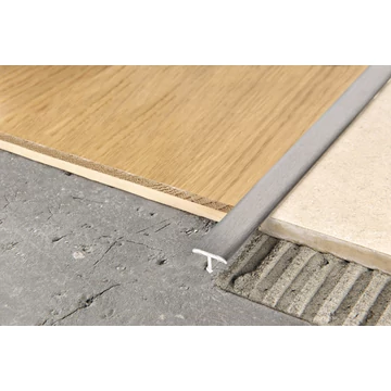 Progress Procover T Profil Szálcsiszolt Rozsdamentes Acél Burkolatváltó 14 mm (2,7m/szál) PCRACS 149