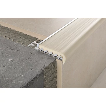 Progress Prostair 50 Natúr Alumínium Lépcsőprofil Elefántcsont Gumibetéttel 8 mm (2,7m/szál) PTR50 08A 