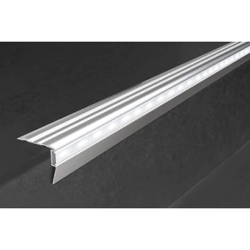 Progress Prostair LED Eloxált Ezüst Alumínium Lépcsőprofil 43,5 mm (2,7m/szál) PTRLEDAA 5040